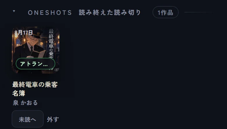 読んだ読み切りがまとまった『読み終えた読み切り』(①)